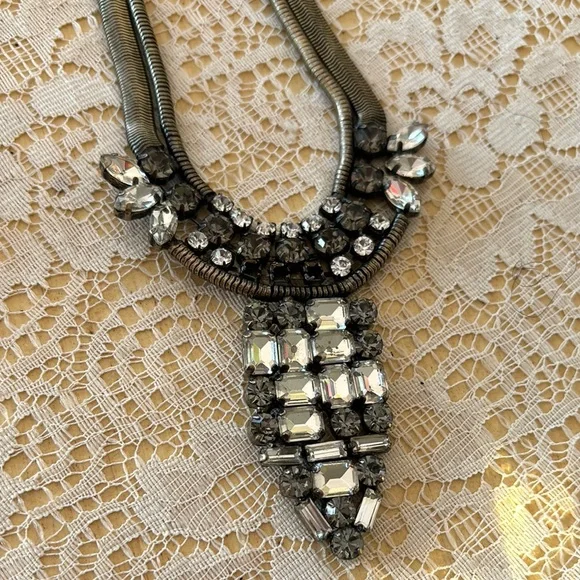 Black & Silver Vintage Necklace Collection Intricate jewelry Circa 1920s brooch